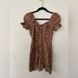 SHEIN size small mini dress. White, red and orange pattern.